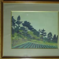 月下蒼林（仮題）　福田豊四郎筆　昭和30年頃　その１８５