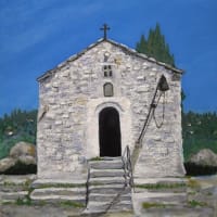 ボロス島の丘の上のひなびた小さな教会