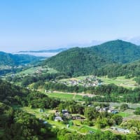 出産祝金目録贈呈＆雲根集落上空からの風景