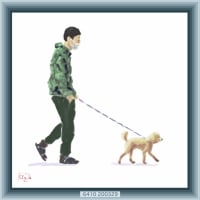 Walking with his dog 6410／犬とお散歩 