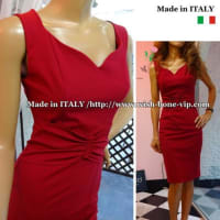 大人の赤いドレスDress in Red☆イタリアインポートドレス、ワンピース Made in Italy 