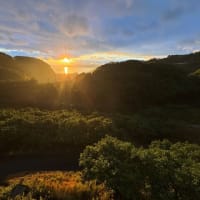 梅雨の不知火海の夕景　海浦にて