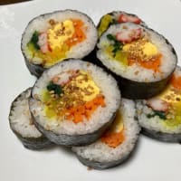 キンパとお蕎麦でおひとりさまご飯