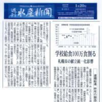道機船連　昨年２０２４年製品供給実績　学校給食１００万食割る　札幌市の献立統一化影響　週刊水産新聞（２０２５年１月２０日））