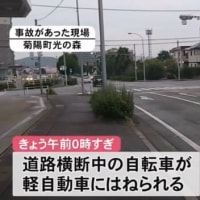 熊本で軽ＳＵＶとチャリが衝突