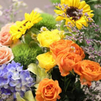 お祝いの花束を届けてくれたんです～