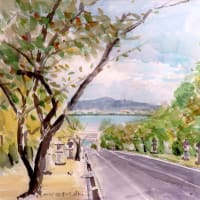滋賀坂本の街より　琵琶湖を望む１０月