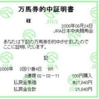 先週の万馬券