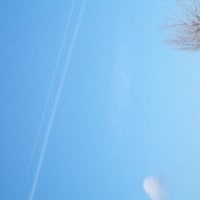 平行の飛行機雲