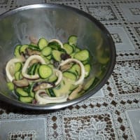 きゅうりとシイタケとイカの酢味噌