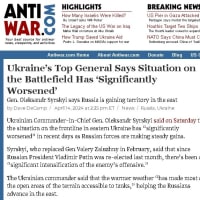 米国、代理戦争の失敗を認めた　ウクライナの最高司令官「戦場の状況は著しく悪化」
