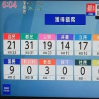 6/23　早朝ポスティング　都議選　ガソリン　買い物