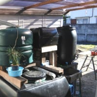 ケター　オークランド1175SD 屋外収納庫の手直し　屋外収納庫の地震・台風対策、雨水貯水