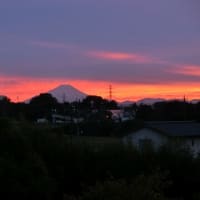 富士山と綺麗な夕焼けです