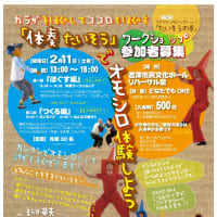 2/11(土祝) 君津市民文化ホールで「新井英夫  体奏 たいそうワークショップ」
