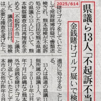 金銭賭けゴルフ疑い、熊本県議ら13人「不起訴不当」