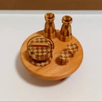 ミニチュア卓袱台寄木晩酌セット
