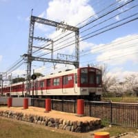 平城宮跡・近鉄奈良線と桜（奈良県）