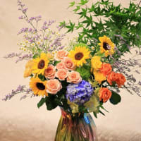 お祝いの花束を届けてくれたんです～