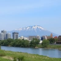 今朝の岩手山（旭橋→太田橋→明治橋→南大橋）