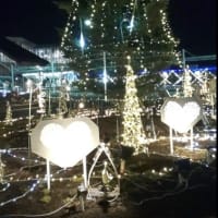 クリスマスの日、無人駅「片岡駅」のイルミネーション