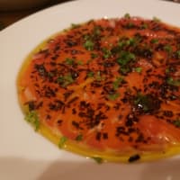 青森のトラウトサーモンでカルパッチョ