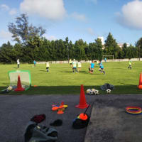 久米島の幼稚園・保育園のボール遊びと玖美FCのトレーニングへ