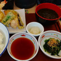 本日のランチはさん天針中野店へ。海鮮野菜天ぷら定食を。２名の店員から7回のありがとうございます。の声が。接客水準の高い店。