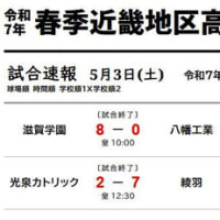 春季高校野球滋賀県大会　ベスト4決まる