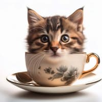ヤツレンのポッポ牛乳　レッドクローバー　猫カップ