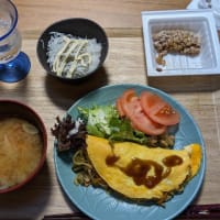 昨日の夕御飯　赤ちゃんのスタイ3枚作りました
