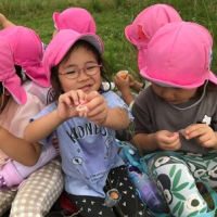 ３歳児 ひまわり組 園外保育～多摩川で水遊びを楽しもう～