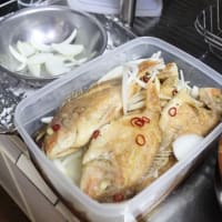 夫の釣果で晩ご飯