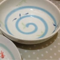 金魚とメダカのお皿  ^_^