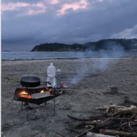 海岸でキャンプ