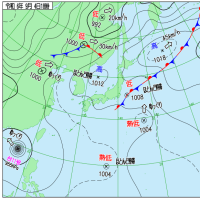 9月4日　アメダスと天気図。