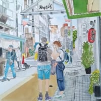 夏の谷中銀座　　看板の下に集う世界　　94