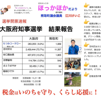 大阪府知事選挙の結果・・・ほっかほかだより　