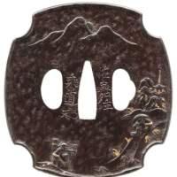 山水図鍔 若芝 Jakushi Tsuba - 鐔鑑賞記 by Zenzai