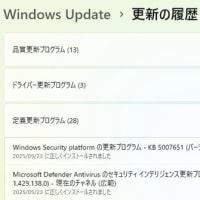 Windows Security platform の更新プログラム - KB5007651（バージョン 10.0.27840.1000）が配信されてきました。
