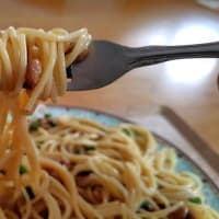 きょうのお昼は「納豆の和風パスタ」