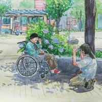 秋の公募展向けの絵「はい　チーズ」の制作開始です