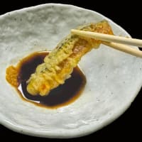 野菜の天ぷら　～最後に旭ポンズでジャンボカニカマ天～