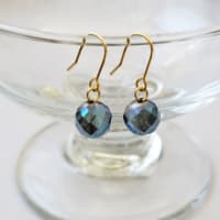 新作紹介✩.*˚K16GPブルーアクアオーラひと粒ピアス