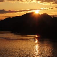 二上山からの日の出～石川　金剛大橋上流部２０２５．５