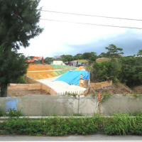 ７月１１日の美謝川切り替え工事と辺野古弾薬庫工事の様子