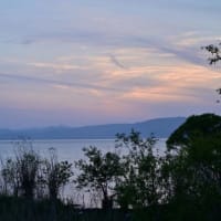 琵琶湖湖岸からの黄昏