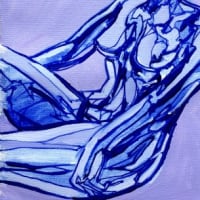 #nude female #oil painting #laxjualy pose #blue base