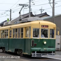 豊橋鉄道 東田～競輪場前(2025.6.8) 旧名鉄 復刻デザインラ ッピング モ３２０３ 、ほっトラム Ｔ１００１ 並び