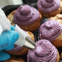 10月レギュラーメニューChou  à la patate  douce  violette の製作工程